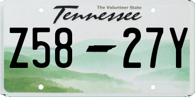 TN license plate Z5827Y
