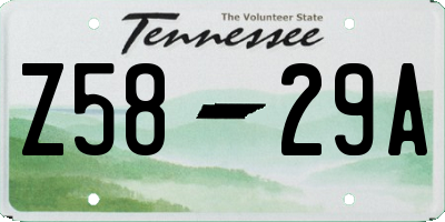TN license plate Z5829A