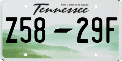 TN license plate Z5829F