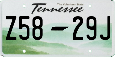 TN license plate Z5829J