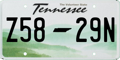 TN license plate Z5829N