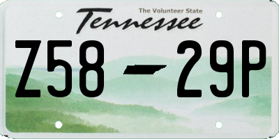 TN license plate Z5829P