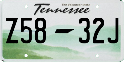TN license plate Z5832J