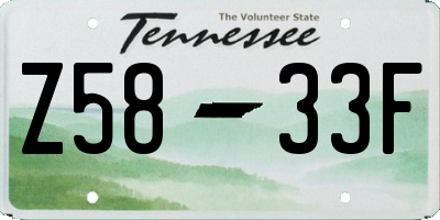 TN license plate Z5833F