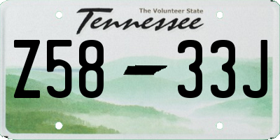 TN license plate Z5833J