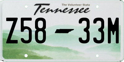 TN license plate Z5833M