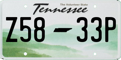 TN license plate Z5833P