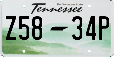 TN license plate Z5834P