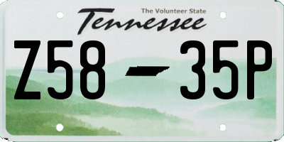 TN license plate Z5835P