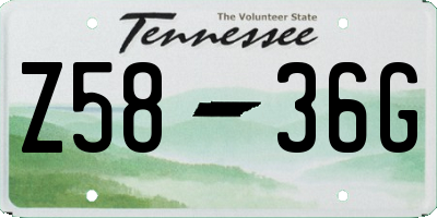 TN license plate Z5836G