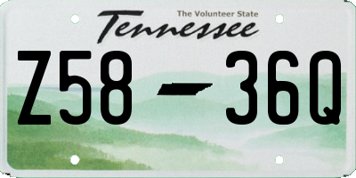 TN license plate Z5836Q