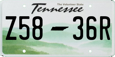TN license plate Z5836R