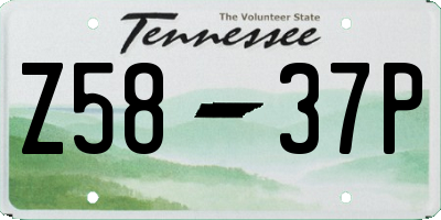 TN license plate Z5837P