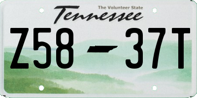 TN license plate Z5837T