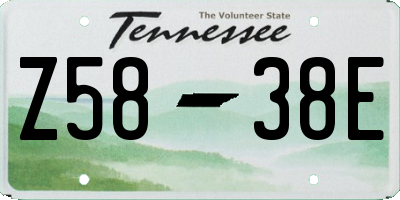 TN license plate Z5838E