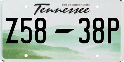 TN license plate Z5838P