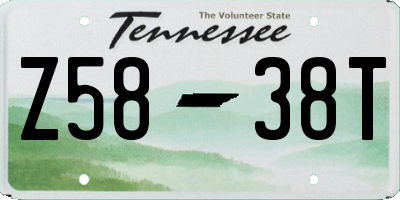 TN license plate Z5838T