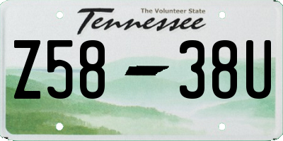 TN license plate Z5838U