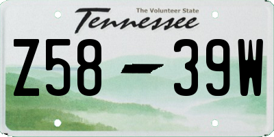 TN license plate Z5839W