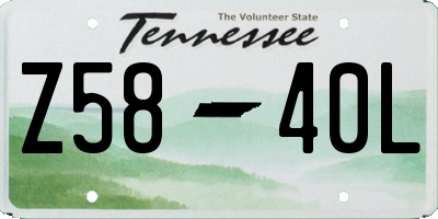 TN license plate Z5840L