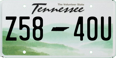 TN license plate Z5840U