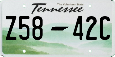 TN license plate Z5842C