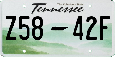 TN license plate Z5842F