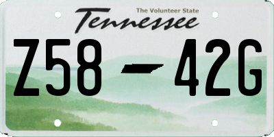 TN license plate Z5842G