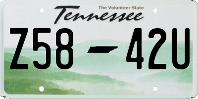 TN license plate Z5842U