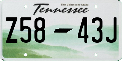 TN license plate Z5843J