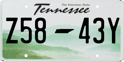 TN license plate Z5843Y