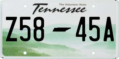 TN license plate Z5845A