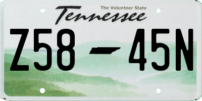 TN license plate Z5845N