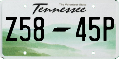 TN license plate Z5845P