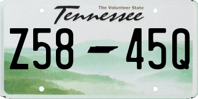 TN license plate Z5845Q
