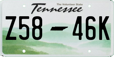 TN license plate Z5846K