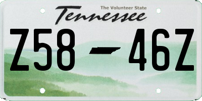 TN license plate Z5846Z