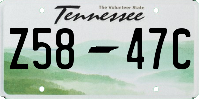 TN license plate Z5847C