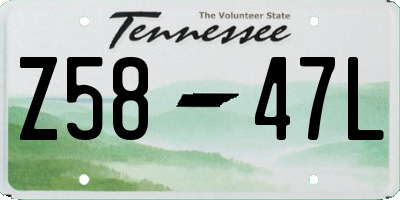 TN license plate Z5847L