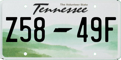 TN license plate Z5849F