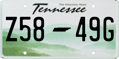 TN license plate Z5849G