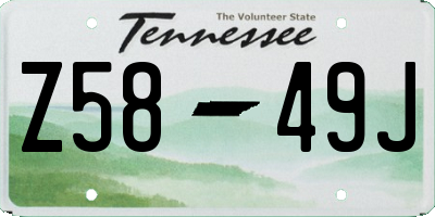 TN license plate Z5849J