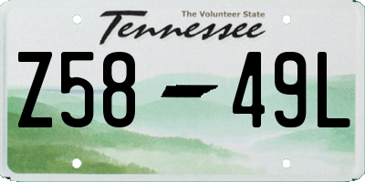 TN license plate Z5849L