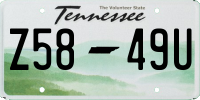 TN license plate Z5849U