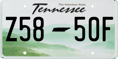 TN license plate Z5850F
