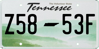 TN license plate Z5853F
