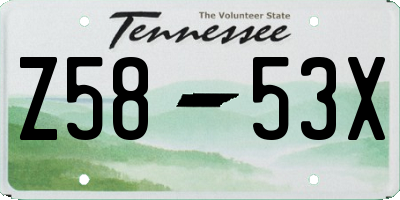 TN license plate Z5853X