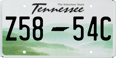 TN license plate Z5854C