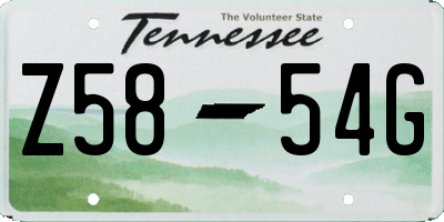 TN license plate Z5854G