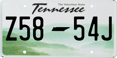 TN license plate Z5854J